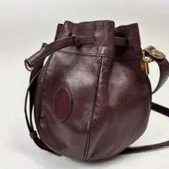 カルティエ マストライン レザー ショルダーバッグ 巾着型 レディース