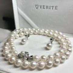 VERITE あこや真珠 7-7.5mm ネックレス＆k14wg イヤリング