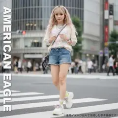 1629 AMERICAN EAGLE デニムショートパンツ M ブルーのサムネイル