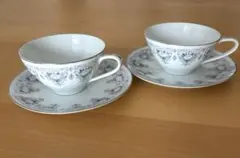 オールドノリタケ Noritake カップ&ソーサー 花柄 2客