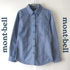 美品　mont-bell／モンベル★　シアサッカー　チェック　半袖シャツ　XSのサムネイル