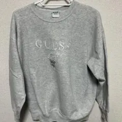 GUESS グレー 刺繍ロゴ トレーナーのサムネイル
