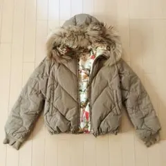 【美品】ツモリチサト リバーシブル ロングダウン S 制電加工付き】ブラッシュドマルチポリ ロング ダウンコート