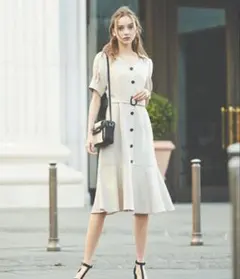 【Noela】リネンライクフレアヘムワンピース ノエラ ワンピース