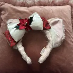 ディズニー　リーナベル　クリスマス　カチューシャ　ポインセチア付き