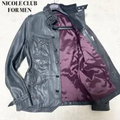 希少　ニコルクラブフォーメン　レザージャケット　シングルライダース　銀ボタン