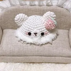 10㎝ ちびぐるみ　にじぱペ　ぬい服　ぬいぐるみ　いちごくまさん帽子