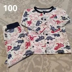 恐竜柄長袖パジャマ ワッフル生地　100センチ