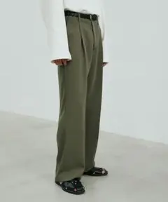 LIDNM　WOOL BACKSATIN STRAIGHT SLACKS
