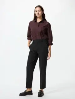 スマートアンクルパンツ/丈長め　M UNIQLO ユニクロ　黒　スラックスーツ