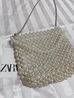 ZARA パール ショルダー バッグ