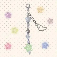 [色変更可◎] 星 チャーム キーホルダー 黄緑 ウィッシュコア【S1】