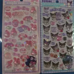 クルミ＆マイメロディ ボンボンドロップシール 2シートセット