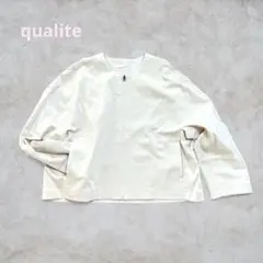 カリテ ポンチフォルムブルゾン ノーカラー ジャケット ベージュ