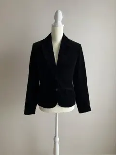 黒 ベルベット テーラードジャケット　ALPHA CUBIC