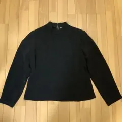 ブラックスタンドカラー長袖シャツ