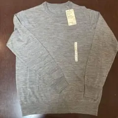 クルーネックセーター L グレー ウール