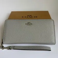 コーチ COACH 長財布 C4451 グレー レザー ストラップ付 新品