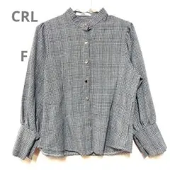 CRL 長袖チェックシャツ 可愛い グレー オシャレ F フリーサイズ