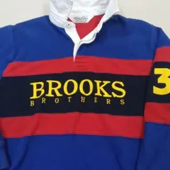 80s〜ブルックスブラザーズ　ラグビーシャツ　染み込みプリント