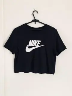 NIKE ナイキ クロップド ショート丈 半袖 Tシャツ ブラック S コットンのサムネイル
