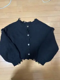 GRL 前後2Wayダメージ加工ショート丈ニットカーディガン