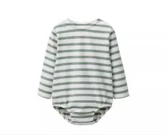 ZARA ストライプ柄ボディスーツ　グリーン