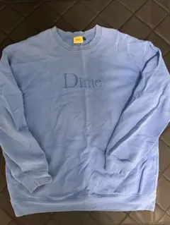 Dime 刺繍ロゴ クルーネックスウェット ライトブルー XL