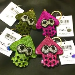 新品 送料込 スプラトゥーン イカ キラキラキーホルダー　4種類セット