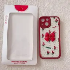 iPhone13 mini カバー　スマホカバー　ソフト　花柄　リボン