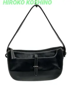HIROKO KOSHINO ブラック レザー ショルダーバッグ コシノ ヒロコ