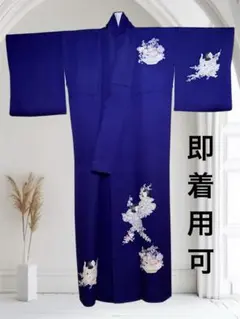 A140 青系　正絹　訪問着　遊童子柄　キレイ　即着用可　お値下げ中❣️