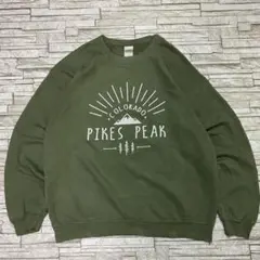 GILDAN スウェット パイクスピーク コロラド イラストロゴ グリーン