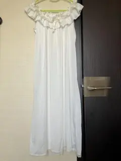 ネグリジェ　ホワイト　長さ　110センチ　可愛い　清楚　Mサイズ