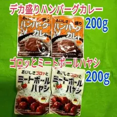 デカ盛りハンバーグカレー中辛＆ゴロッとミートボールハヤシ各200g②個　計4個のサムネイル