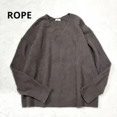 ROPE ロペ ラクーンウールVネックニット ブラウン 38サイズのサムネイル