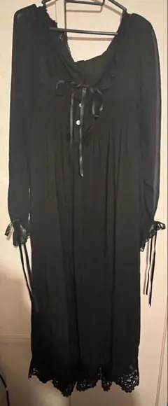 SHEIN ブラック ロングワンピース 長袖