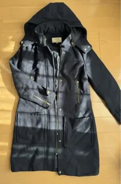ZARA_ネイビーコート フード付き