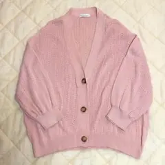 アースミュージックアンドエコロジー／オーガニックコットン透かし編みカーディガンP