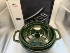 STAUB ストウブ ココット22cm ラウンド バジルグリーン 箱付きのサムネイル