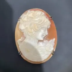 ヴィンテージ カメオ ブローチ シルバー製