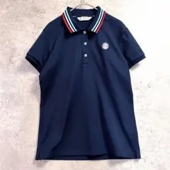 美品 and per se アンパスィ ポロシャツ L ネイビー ゴルフ ウェア