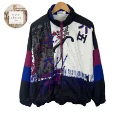 【ユーロ古着】90s JAKOナイロンジャケットLドイツ TV Lohnde総柄