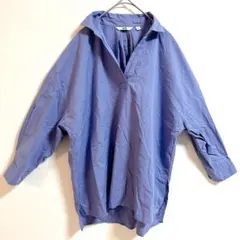 상태좋음 ✨ユニクロ UNIQLO コットンリラックススキッパーシャツ ブルー S