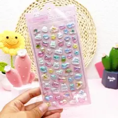 ぷくぷく シール 立体 3D ボンボン ドロップ ぷっくり シール帳 うさぎ