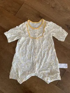 モイモルン　80サイズ 花柄ロンパース（黄色と白）