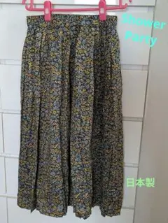 ヒロココシノ フレアスカート 幾何学模様 レトロ サイズM (共布巻き付