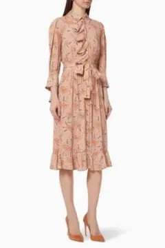 ELISABETTA FRANCHI ハート柄 シャツワンピース ベルト付 40のサムネイル