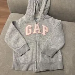 GAP フード付きジップアップトレーナー 2歳用 グレー