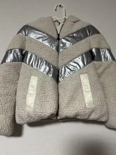 MONCLER ボアフードコート アイボリー・シルバー10